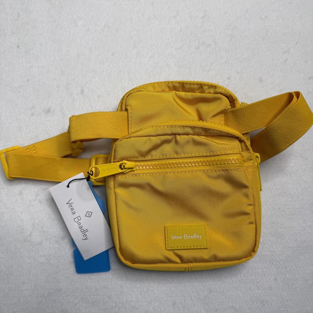 Vera Bradley ReActive Belt Bag Sling Womens Small Yellow RFID Crossbody Travel